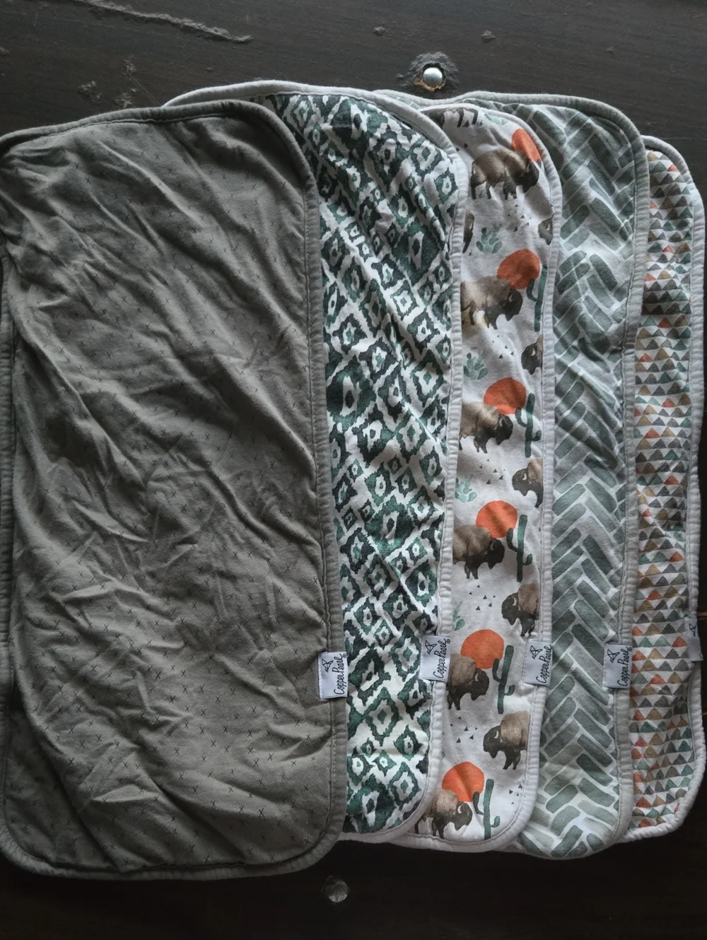 Copper Pearl Burp Cloths